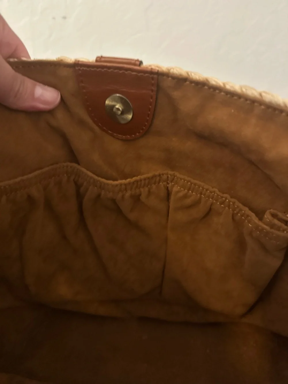 Patricia Nash Novano Tote - Specialty Woven Cornhusk & Leather Crossbody - Picture 5 of 8